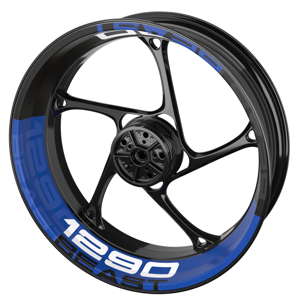 Rim Decals for KTM 1290 Beast Rim Decals halb halb black V2 Wheelsticker Premium