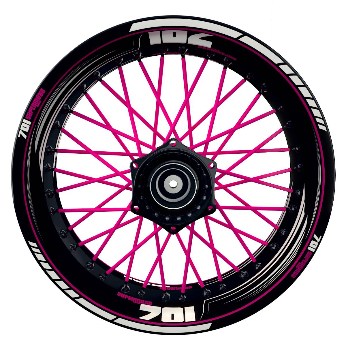 701 SUPERMOTO SAW schwarz pink Wheelsticker Felgenaufkleber