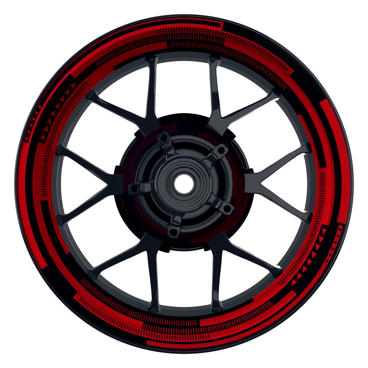 Cybertech schwarz rot Wheelsticker Felgenaufkleber