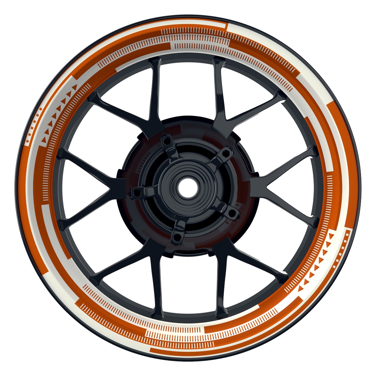 Cybertech weiss orange Wheelsticker Felgenaufkleber