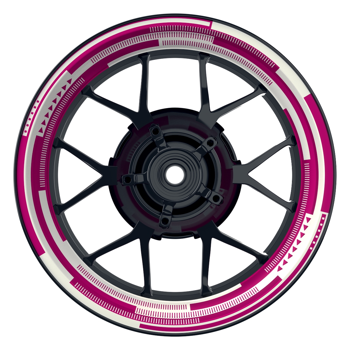 Cybertech weiss pink Wheelsticker Felgenaufkleber