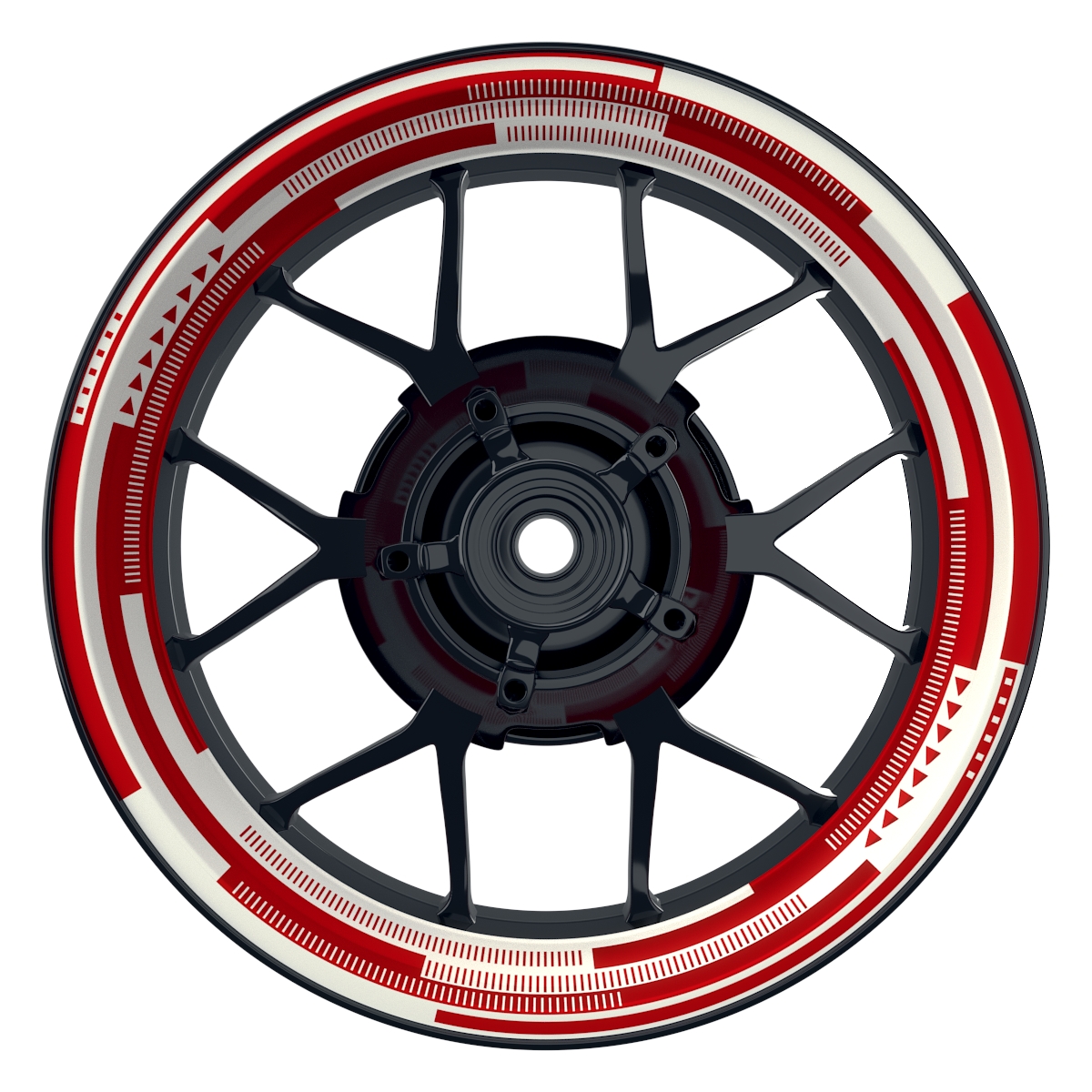 Cybertech weiss rot Wheelsticker Felgenaufkleber