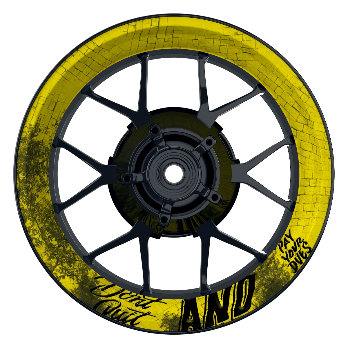 Dontquit gelb Wheelsticker Felgenaufkleber