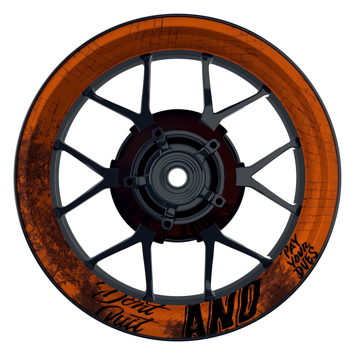Dontquit orange Wheelsticker Felgenaufkleber