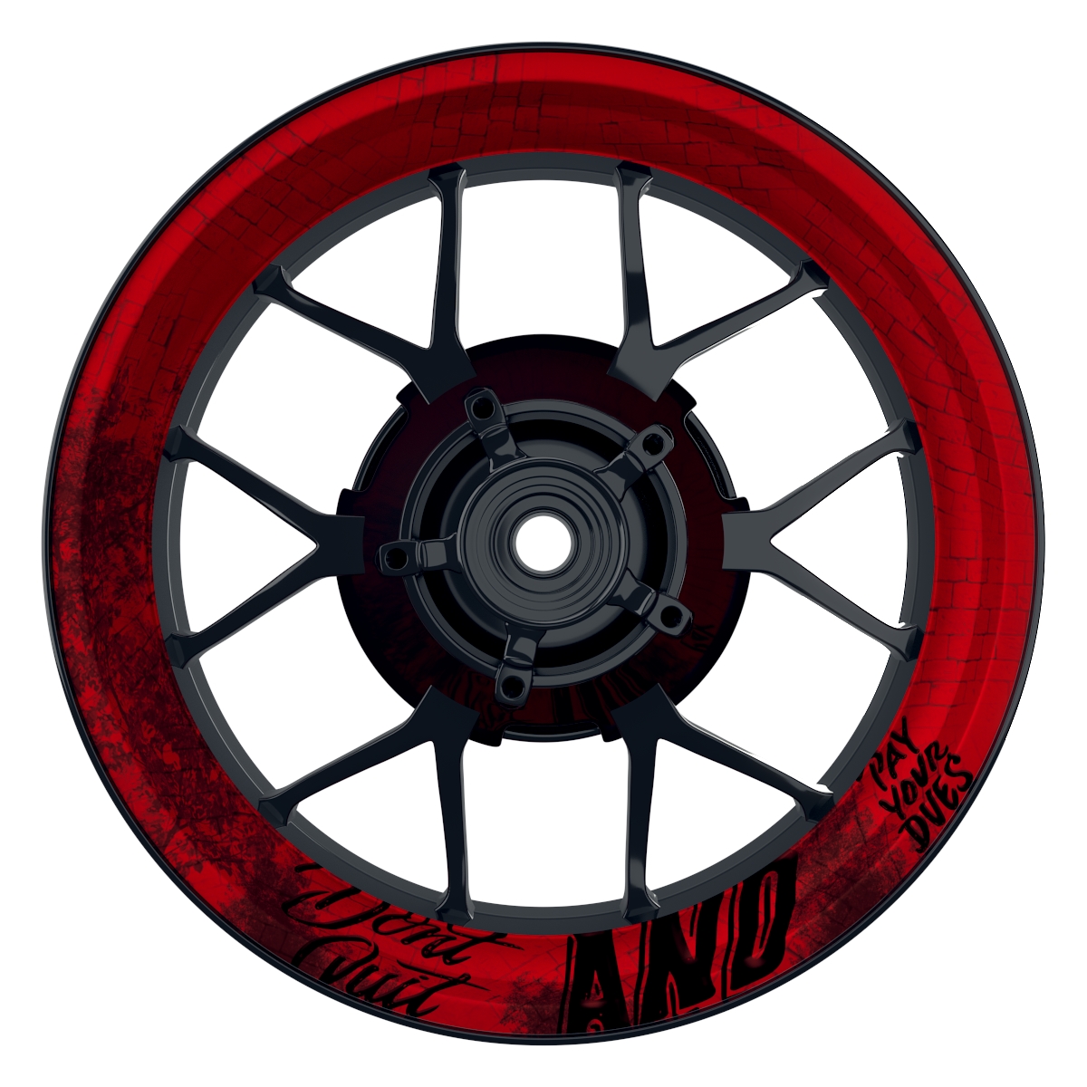 Dontquit rot Wheelsticker Felgenaufkleber