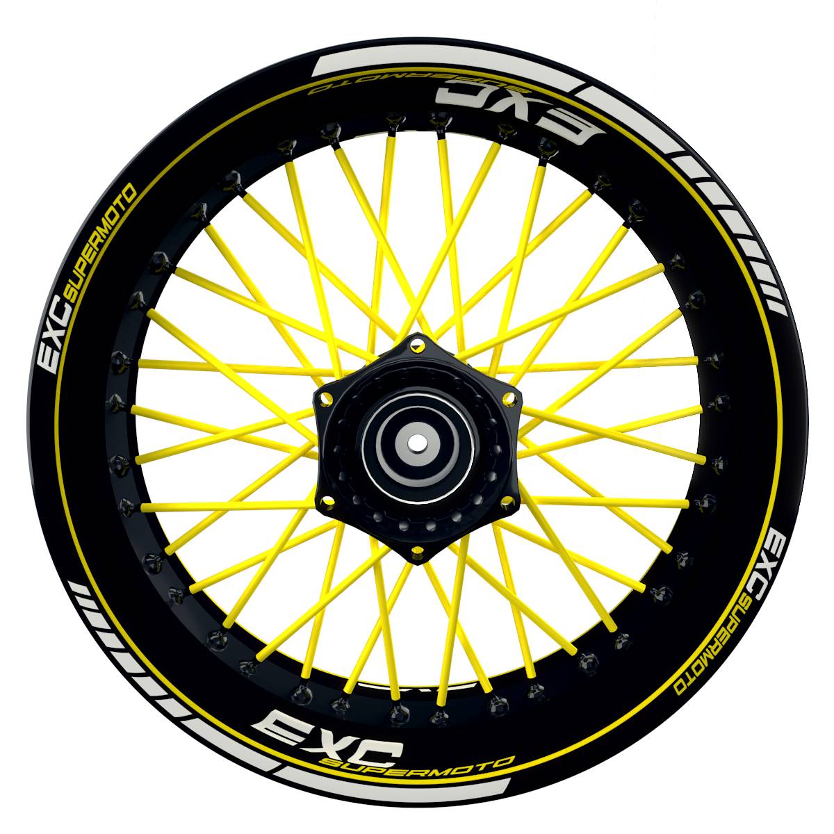 EXC Supermoto Clean schwarz gelb Wheelsticker Felgenaufkleber
