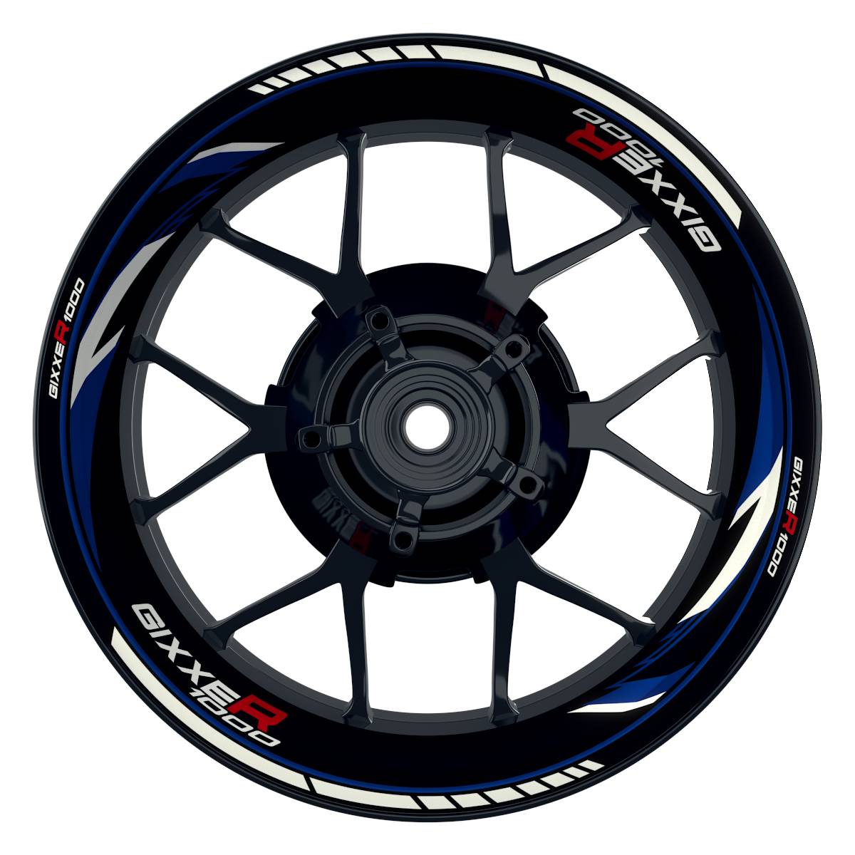 GIXXER1000 Razor schwarz blau Wheelsticker Felgenaufkleber