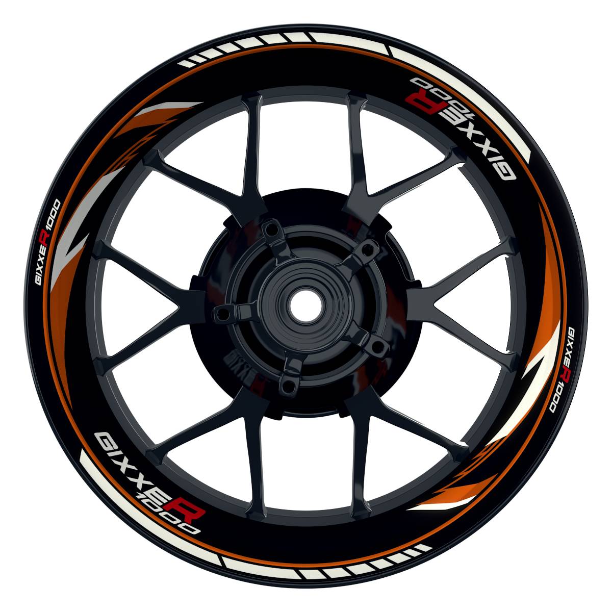 GIXXER1000 Razor schwarz orange Wheelsticker Felgenaufkleber