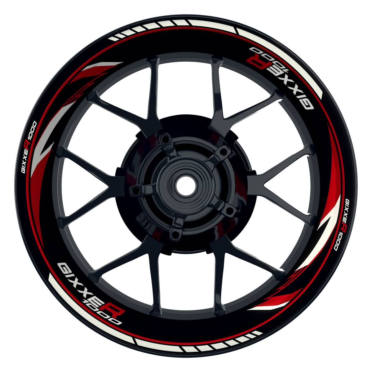 GIXXER1000 Razor schwarz rot Wheelsticker Felgenaufkleber