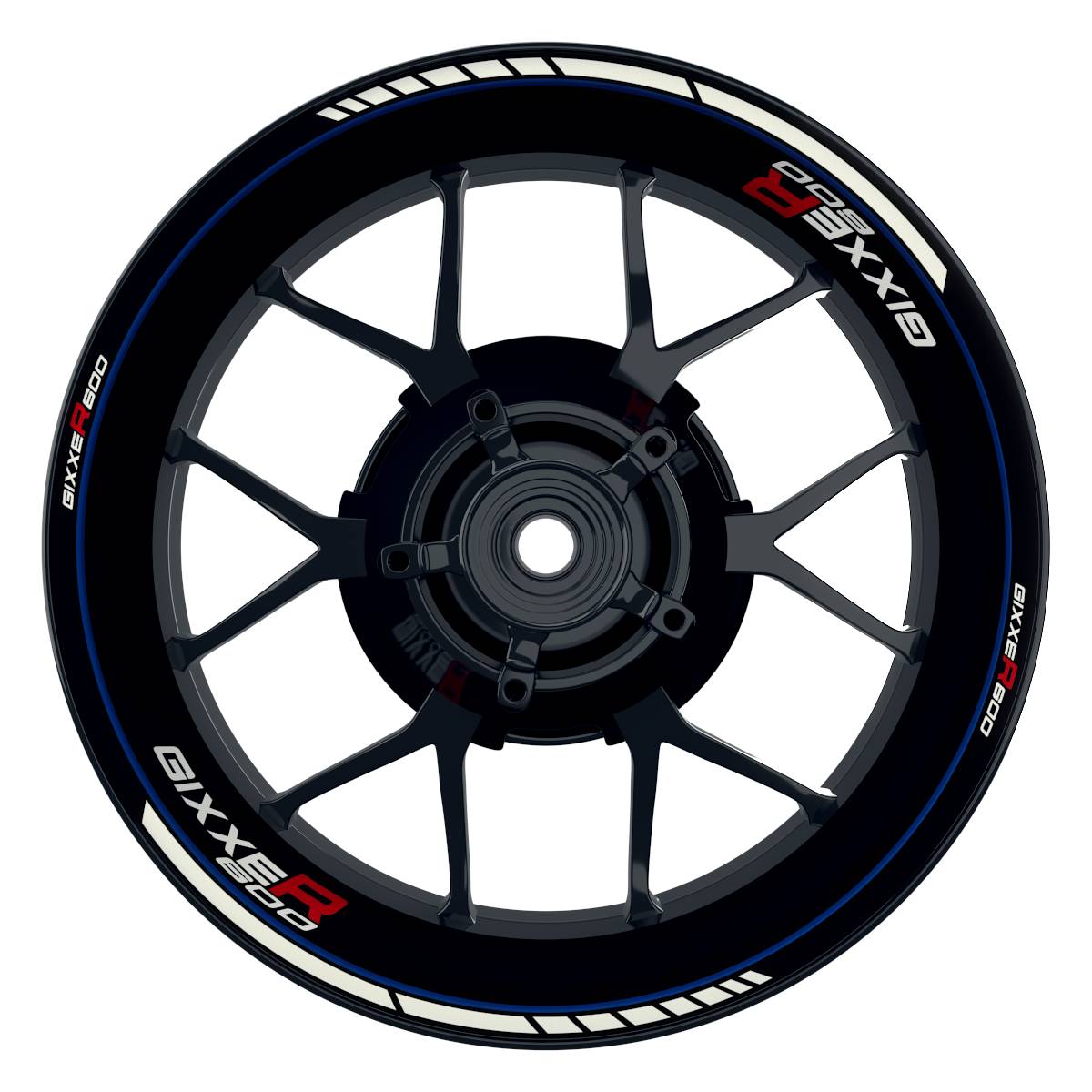 GIXXER600 Clean schwarz blau Wheelsticker Felgenaufkleber