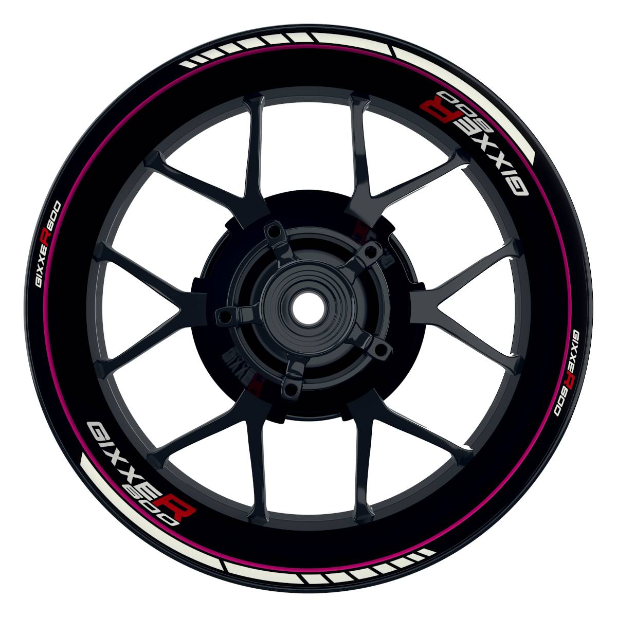 GIXXER600 Clean schwarz pink Wheelsticker Felgenaufkleber