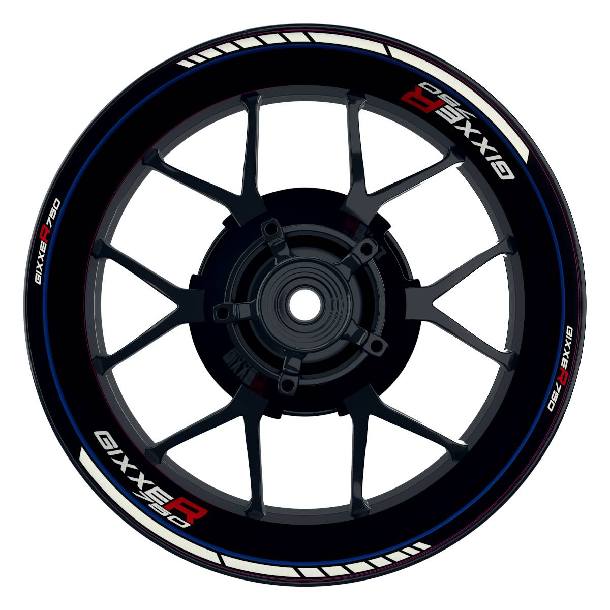 GIXXER750 Clean schwarz blau Wheelsticker Felgenaufkleber