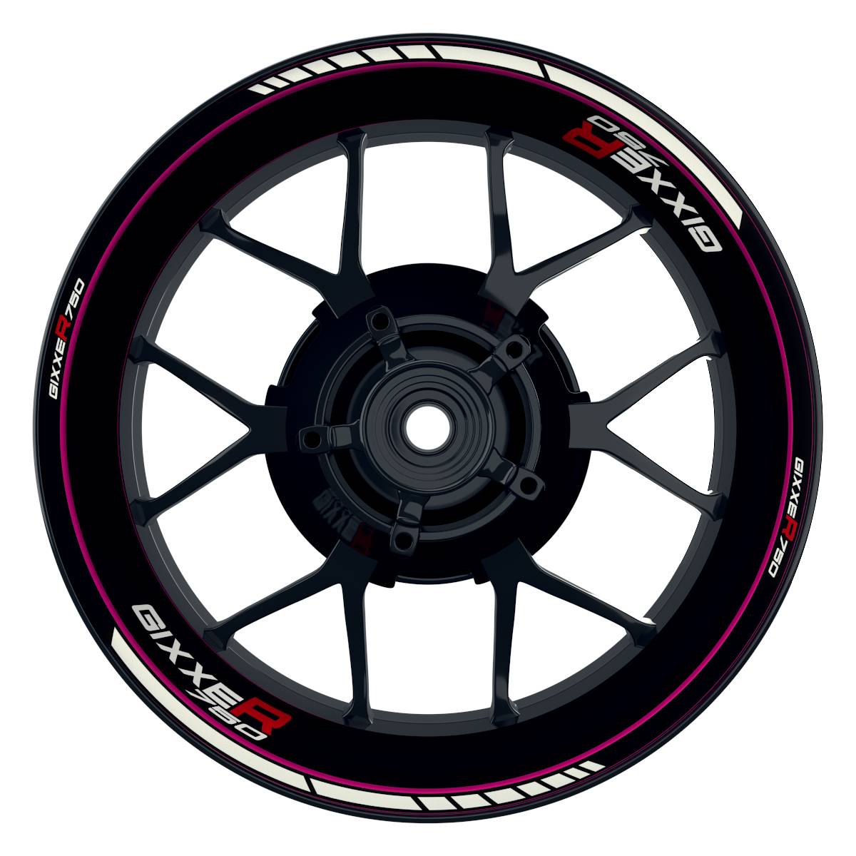 GIXXER750 Clean schwarz pink Wheelsticker Felgenaufkleber