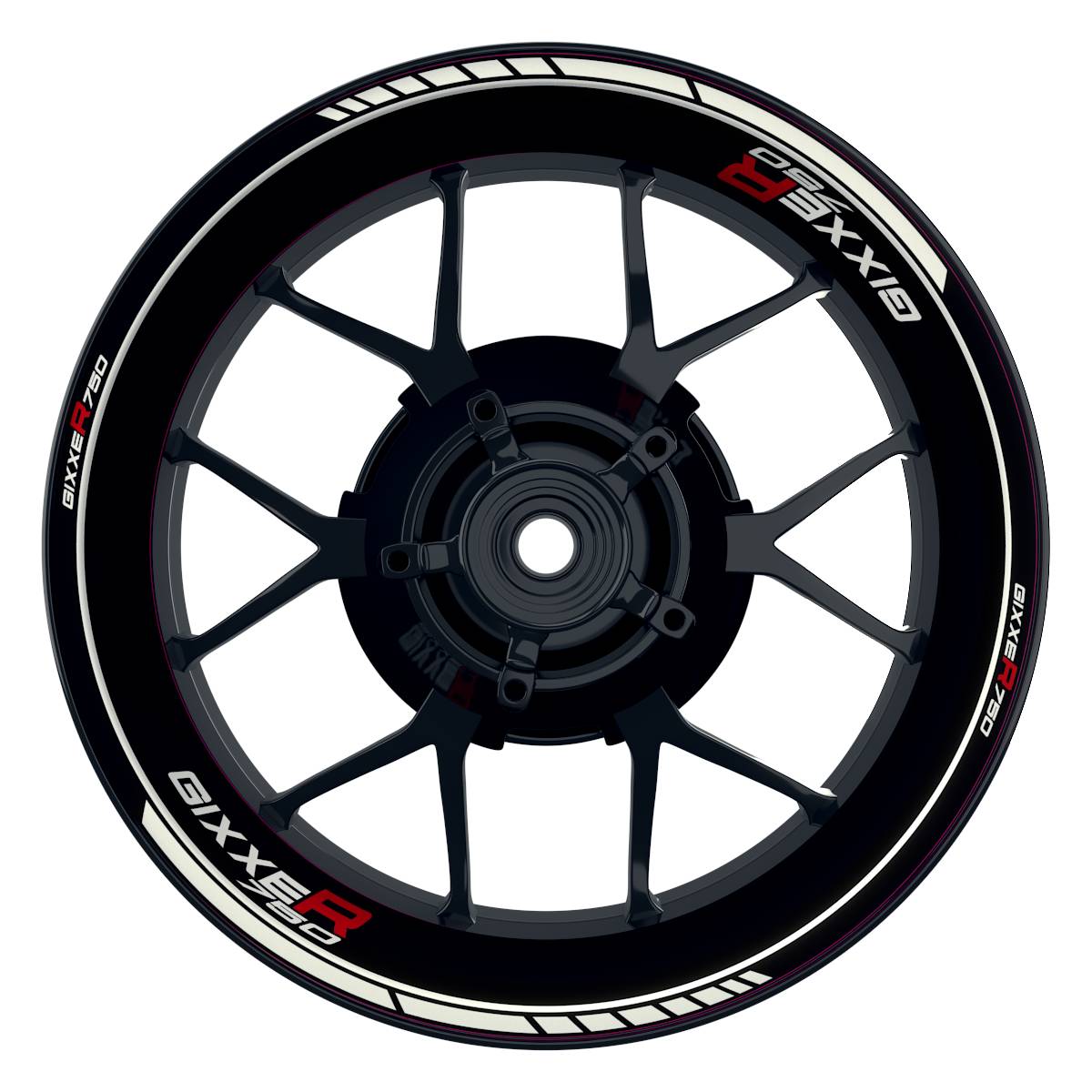GIXXER750 Clean schwarz weiss Wheelsticker Felgenaufkleber