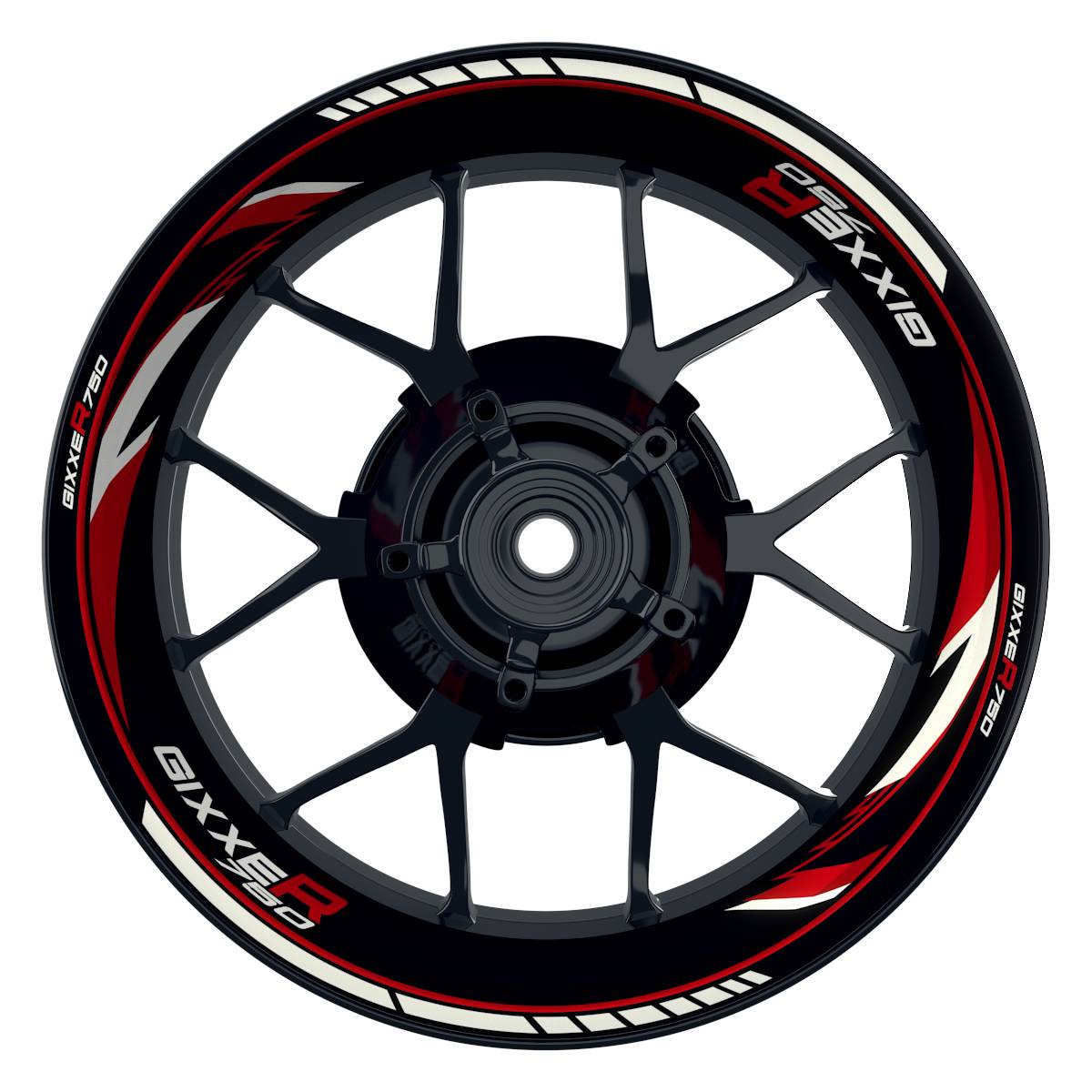 GIXXER750 Razor schwarz rot Wheelsticker Felgenaufkleber