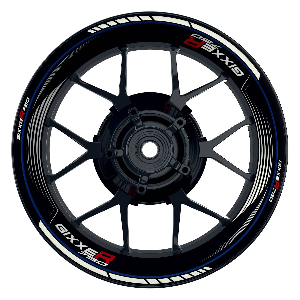 GIXXER750 SAW schwarz blau Wheelsticker Felgenaufkleber