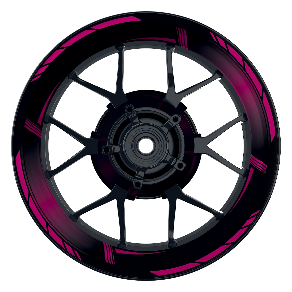Gradient schwarz pink Wheelsticker Felgenaufkleber