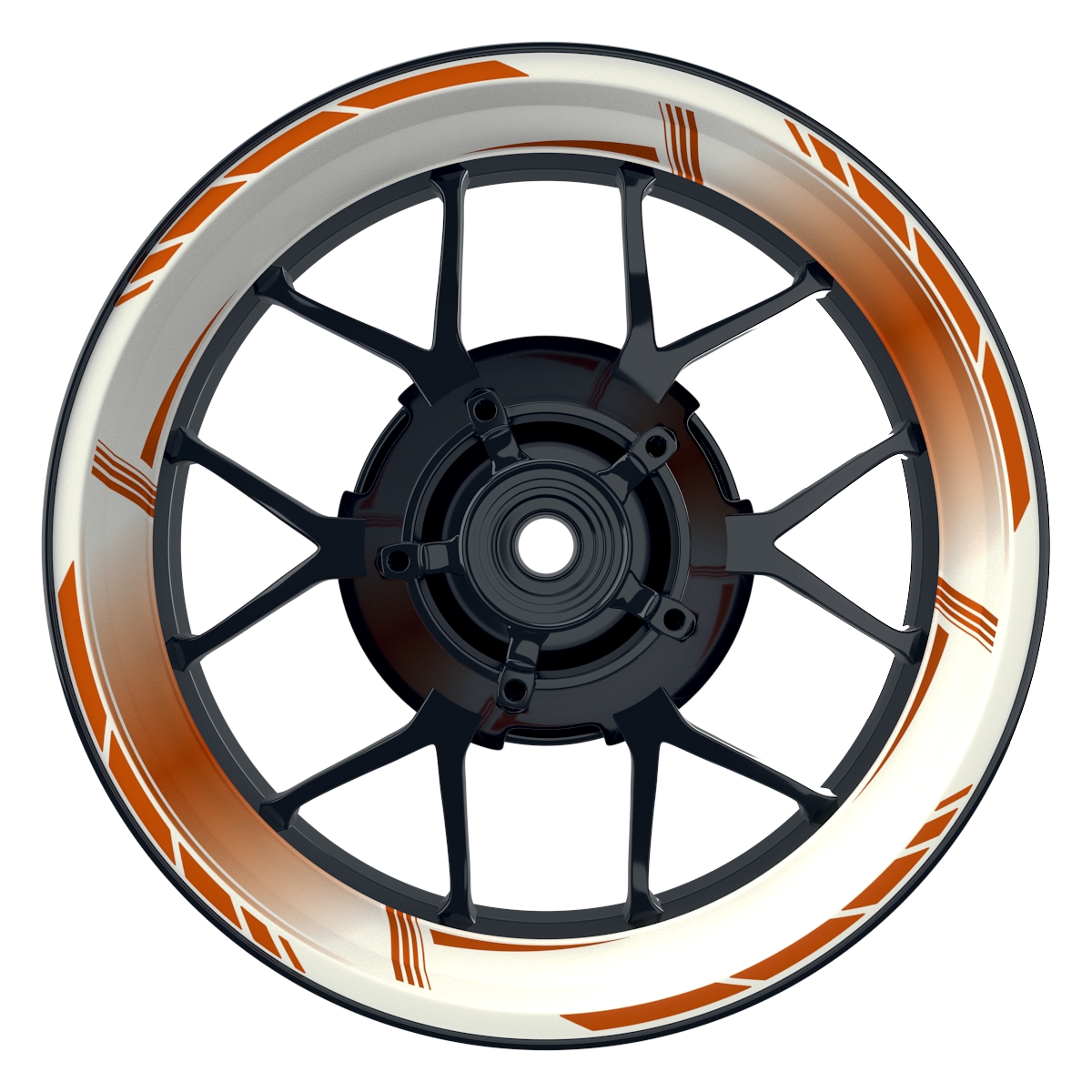 Gradient weiss orange Wheelsticker Felgenaufkleber