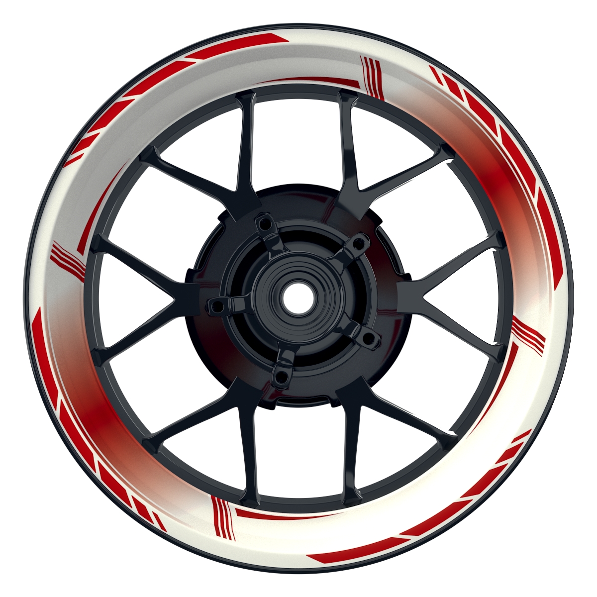 Gradient weiss rot Wheelsticker Felgenaufkleber