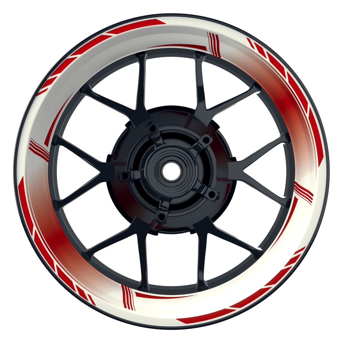 Gradient weiss rot Wheelsticker Felgenaufkleber