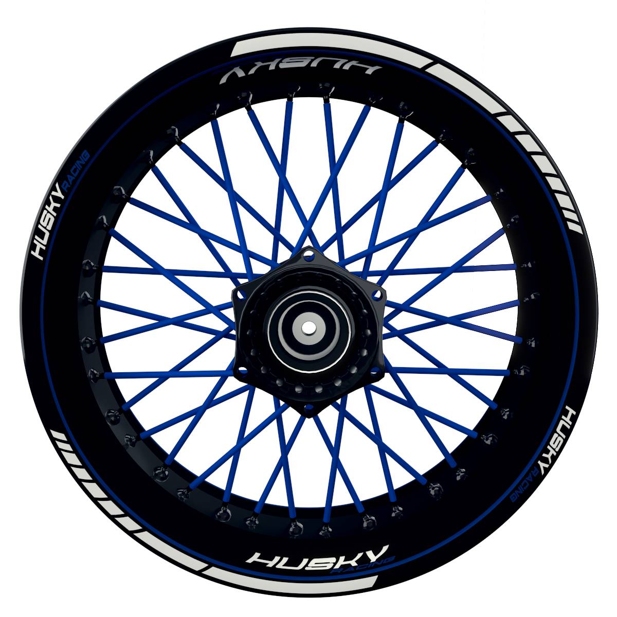 HuskyRACING Clean schwarz blau Wheelsticker Felgenaufkleber