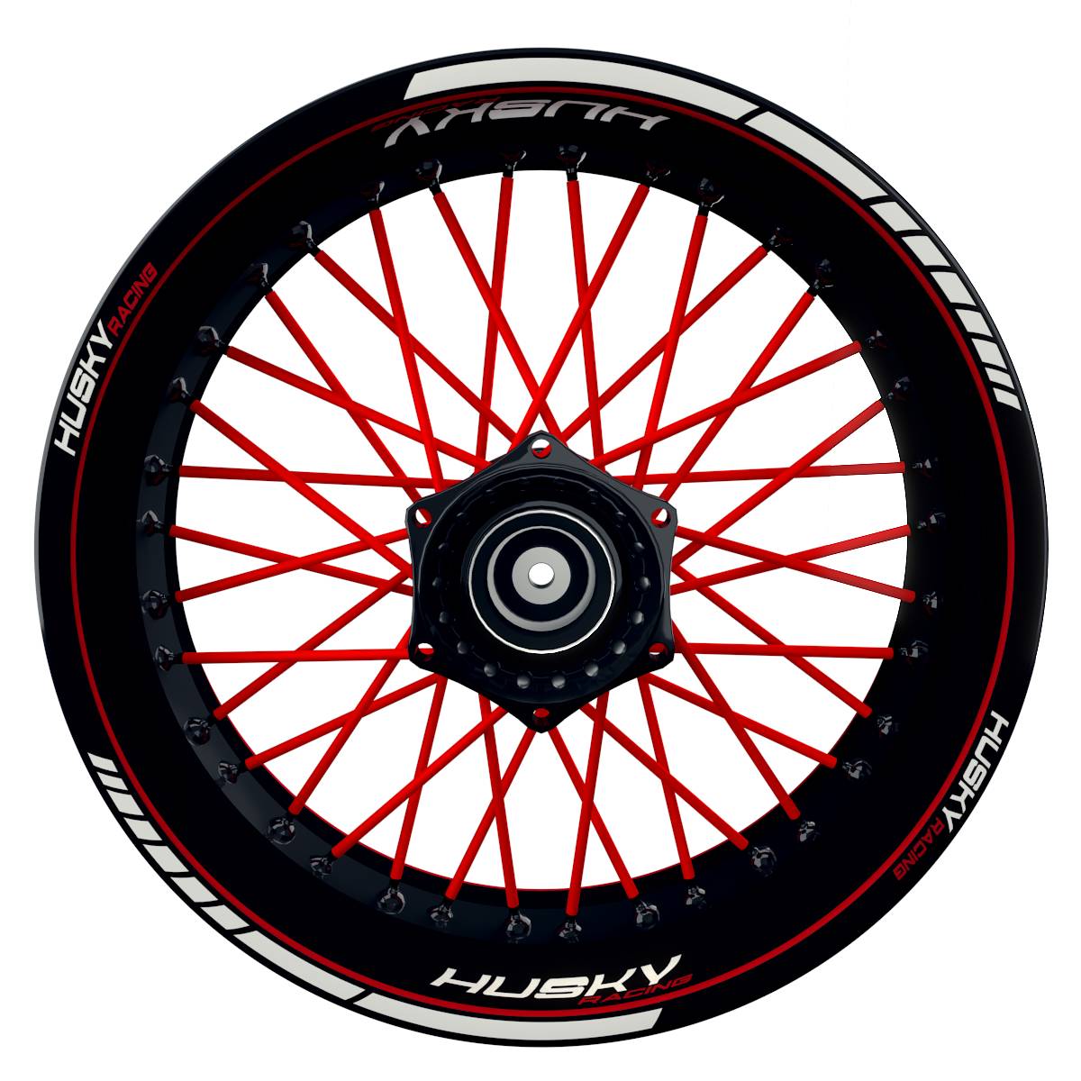 HuskyRACING Clean schwarz rot Wheelsticker Felgenaufkleber