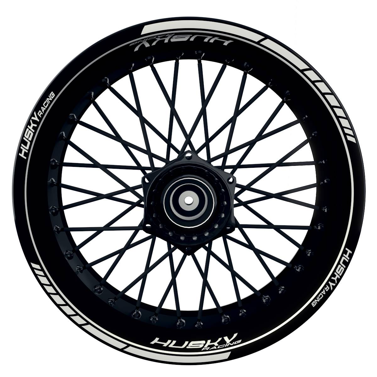 HuskyRACING Clean schwarz weiss Wheelsticker Felgenaufkleber