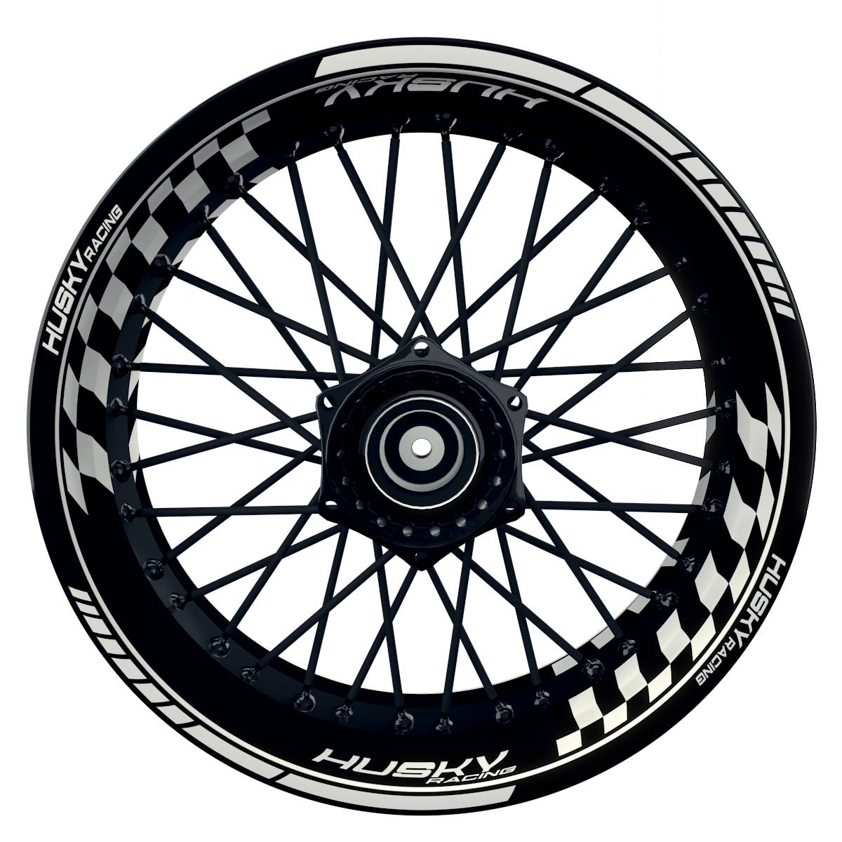 HuskyRACING Grid schwarz weiss Wheelsticker Felgenaufkleber