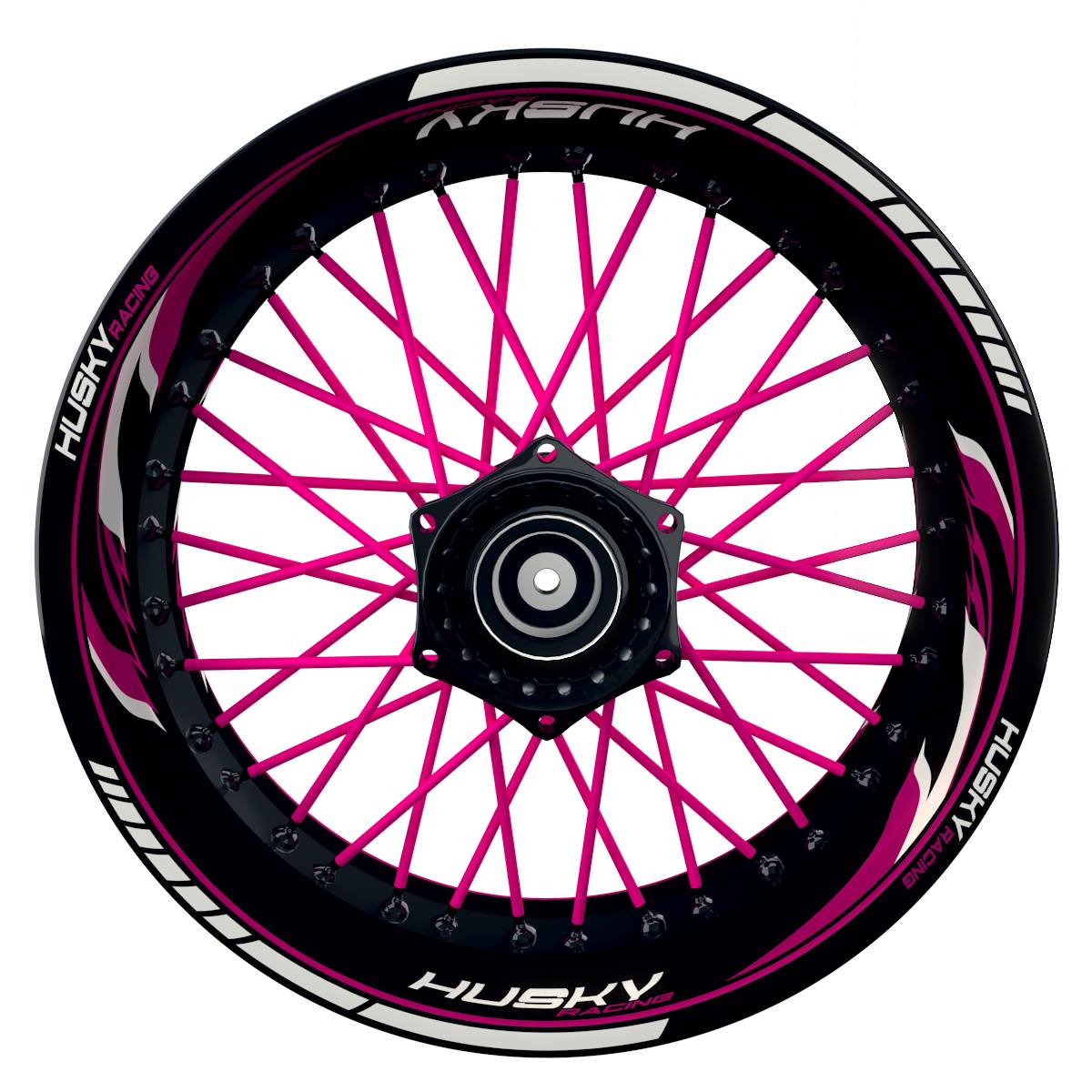 HuskyRACING Razor schwarz pink Wheelsticker Felgenaufkleber