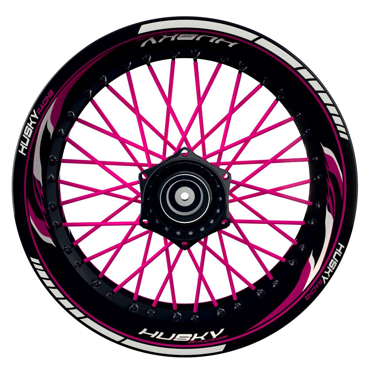 HuskyRACING Razor schwarz pink Wheelsticker Felgenaufkleber