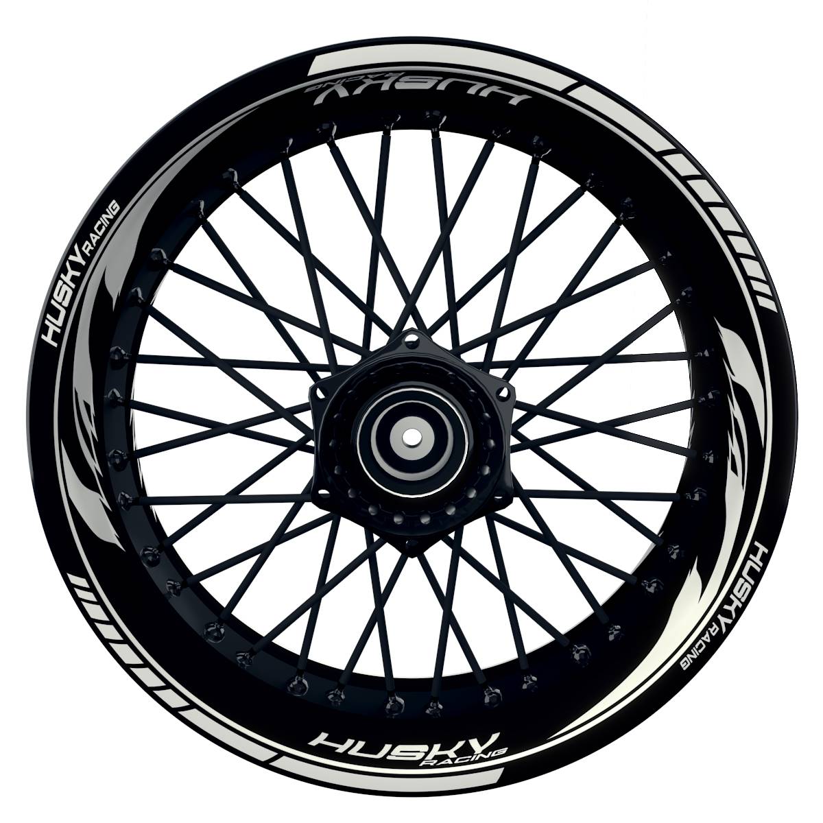 HuskyRACING Razor schwarz weiss Wheelsticker Felgenaufkleber