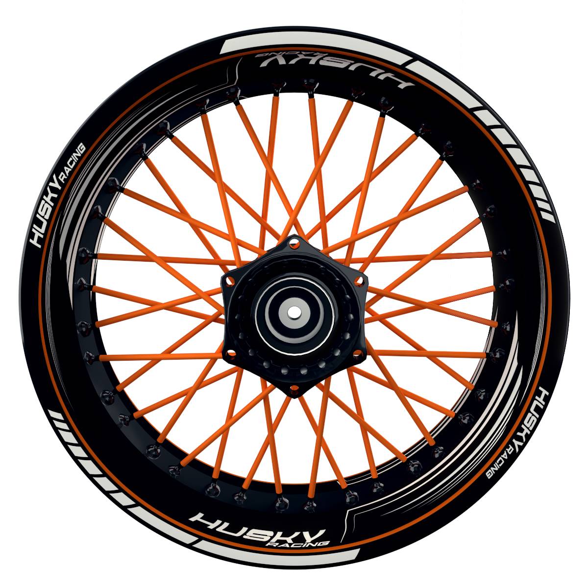 HuskyRACING SAW schwarz orange Wheelsticker Felgenaufkleber