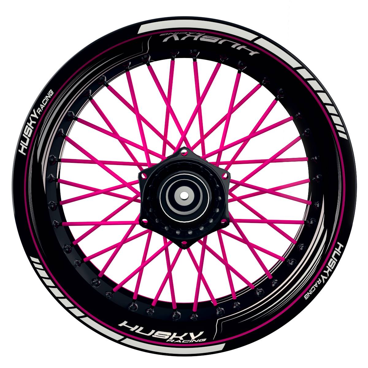 HuskyRACING SAW schwarz pink Wheelsticker Felgenaufkleber