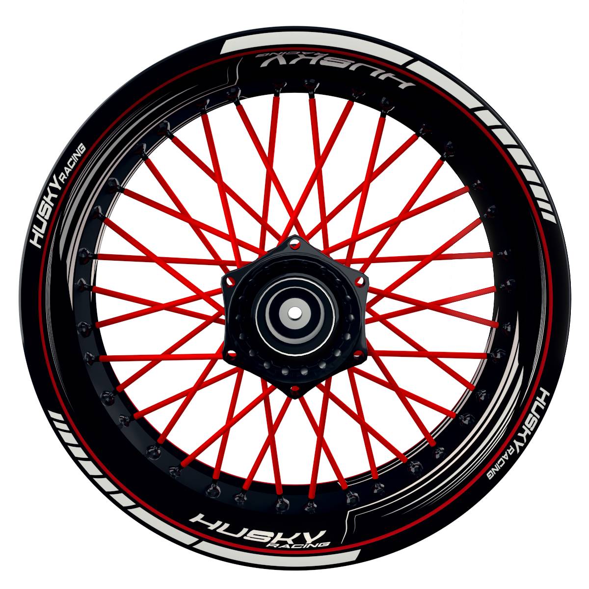 HuskyRACING SAW schwarz rot Wheelsticker Felgenaufkleber