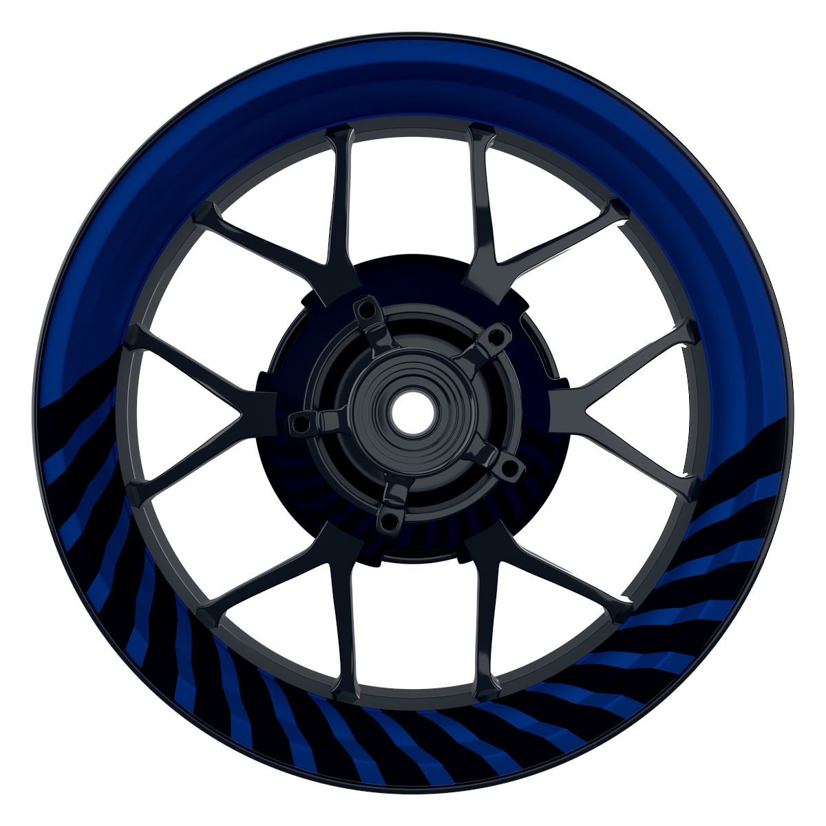 Hypnotic schwarz blau Wheelsticker Felgenaufkleber