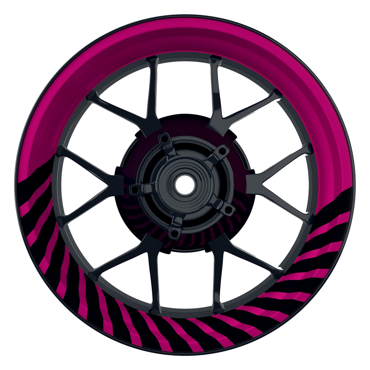 Hypnotic schwarz pink Wheelsticker Felgenaufkleber