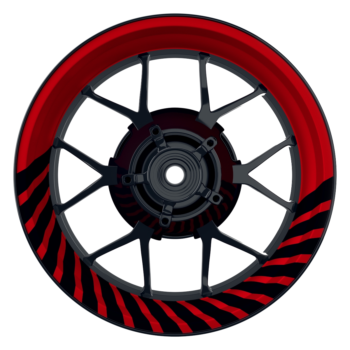 Hypnotic schwarz rot Wheelsticker Felgenaufkleber