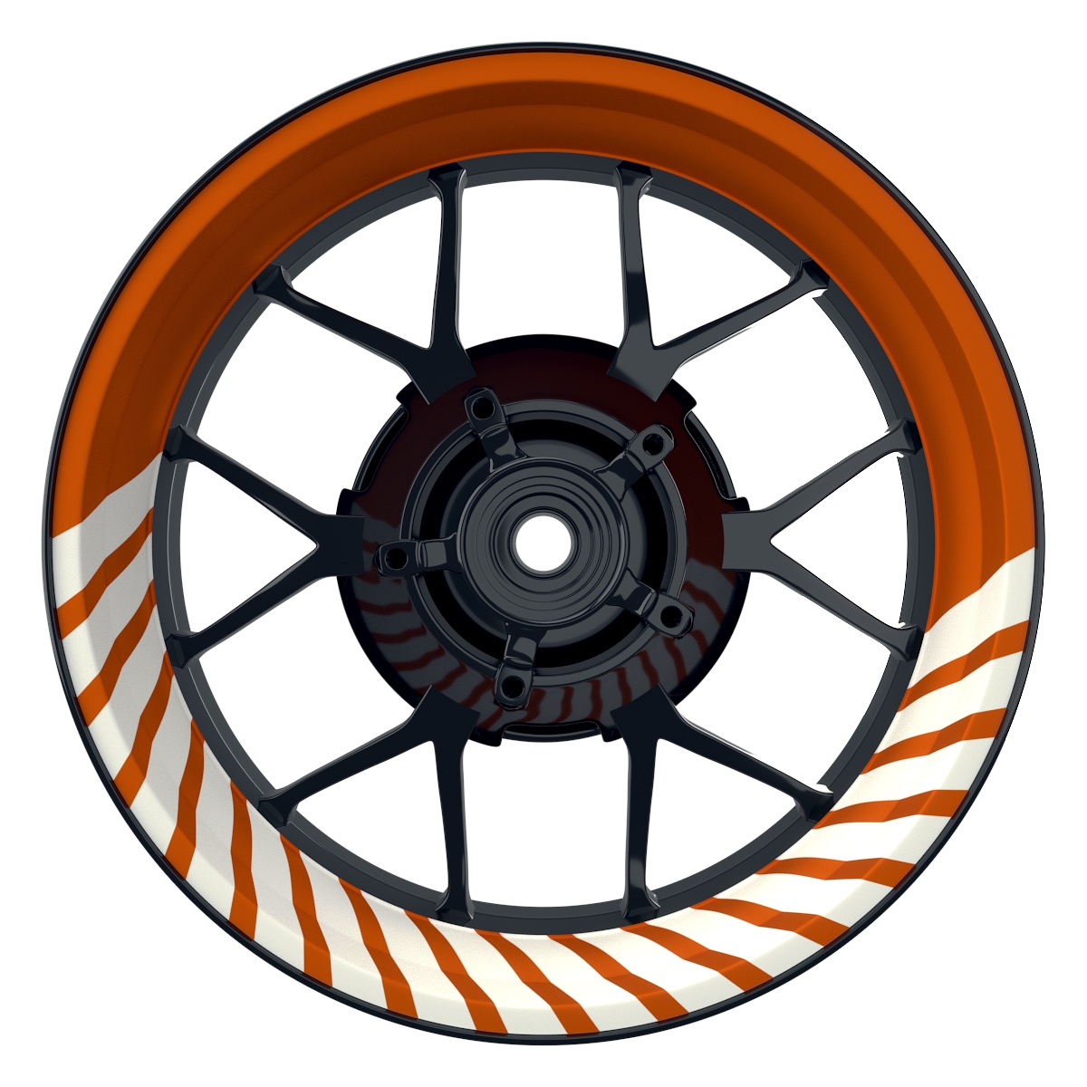 Hypnotic weiss orange Wheelsticker Felgenaufkleber