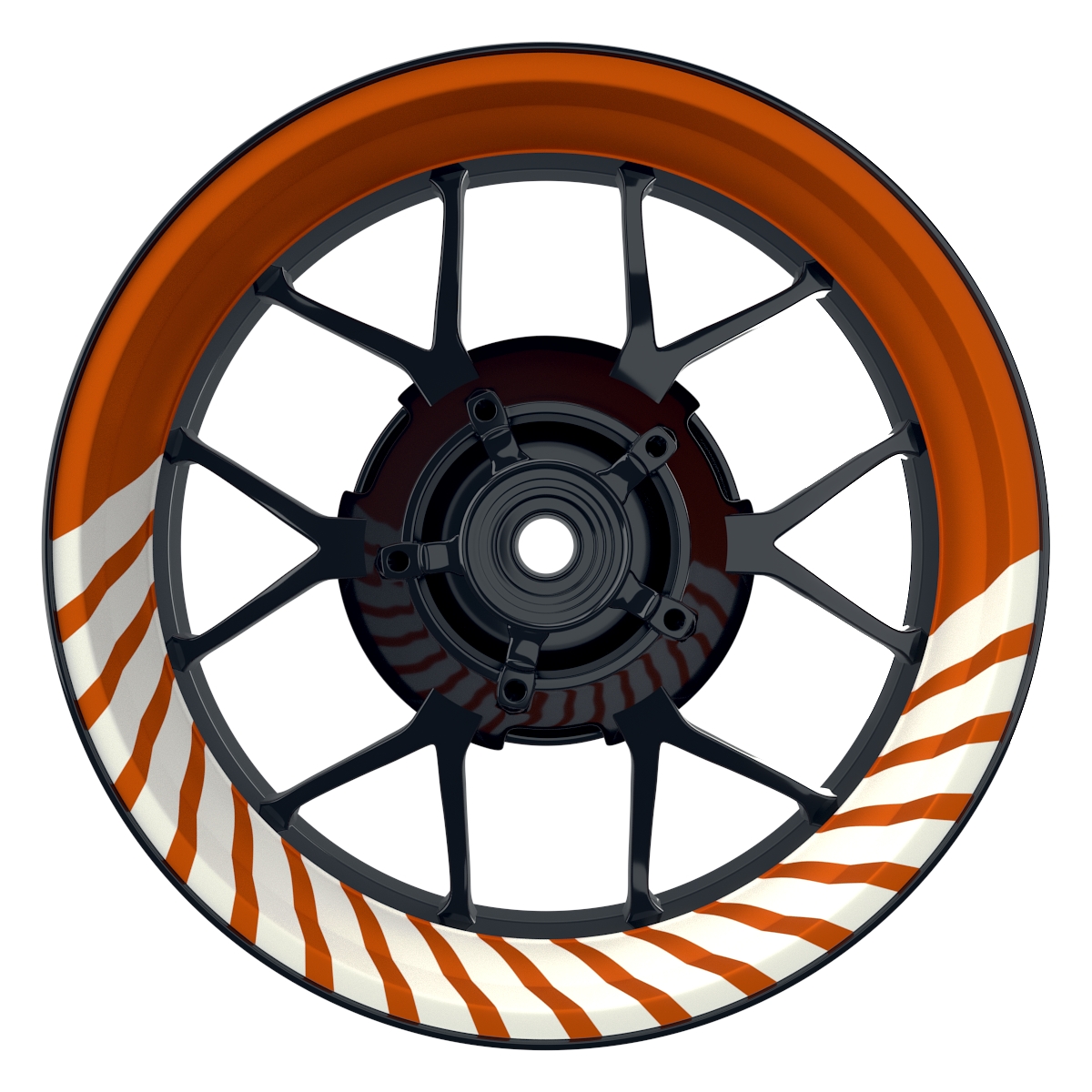 Hypnotic weiss orange Wheelsticker Felgenaufkleber