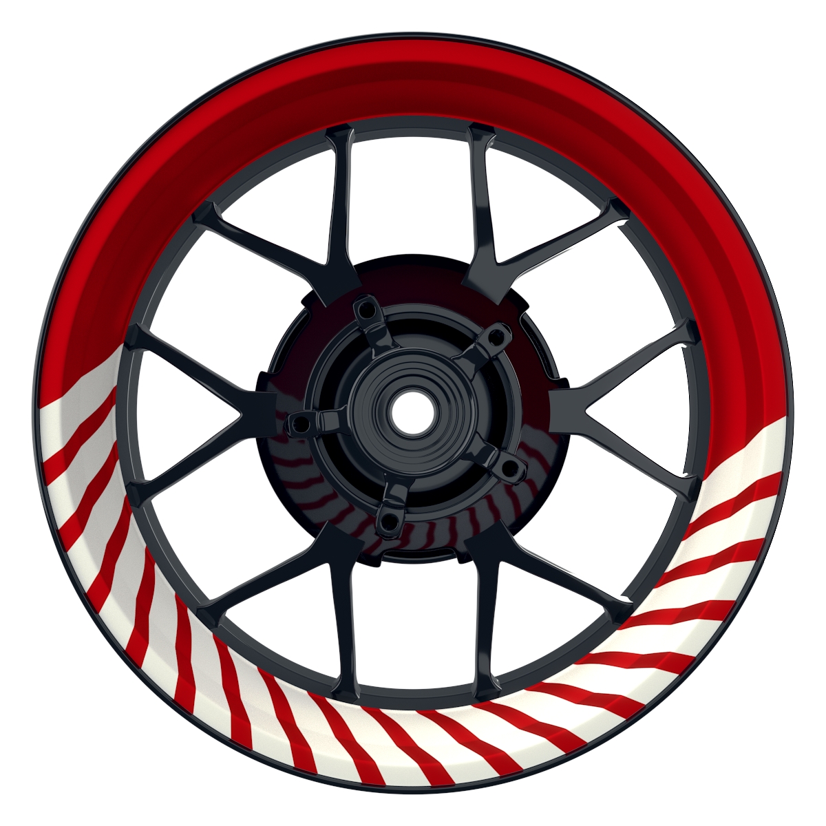 Hypnotic weiss rot Wheelsticker Felgenaufkleber