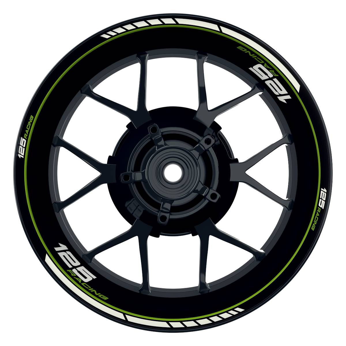 KTM 125RACING Clean schwarz gruen Wheelsticker Felgenaufkleber