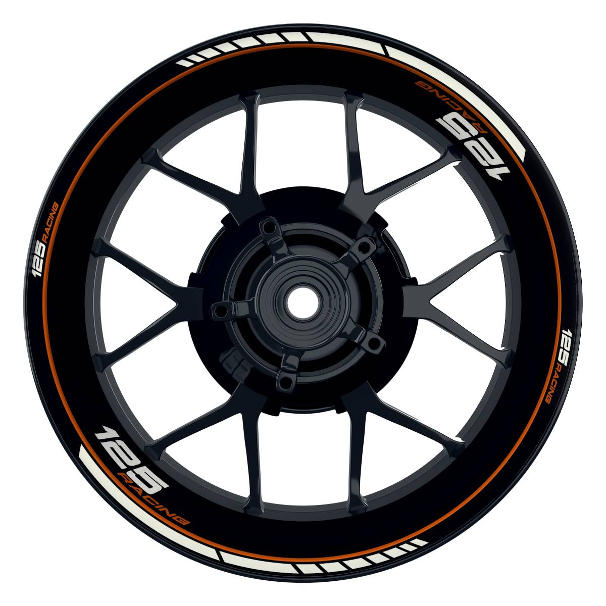 KTM 125RACING Clean schwarz orange Wheelsticker Felgenaufkleber