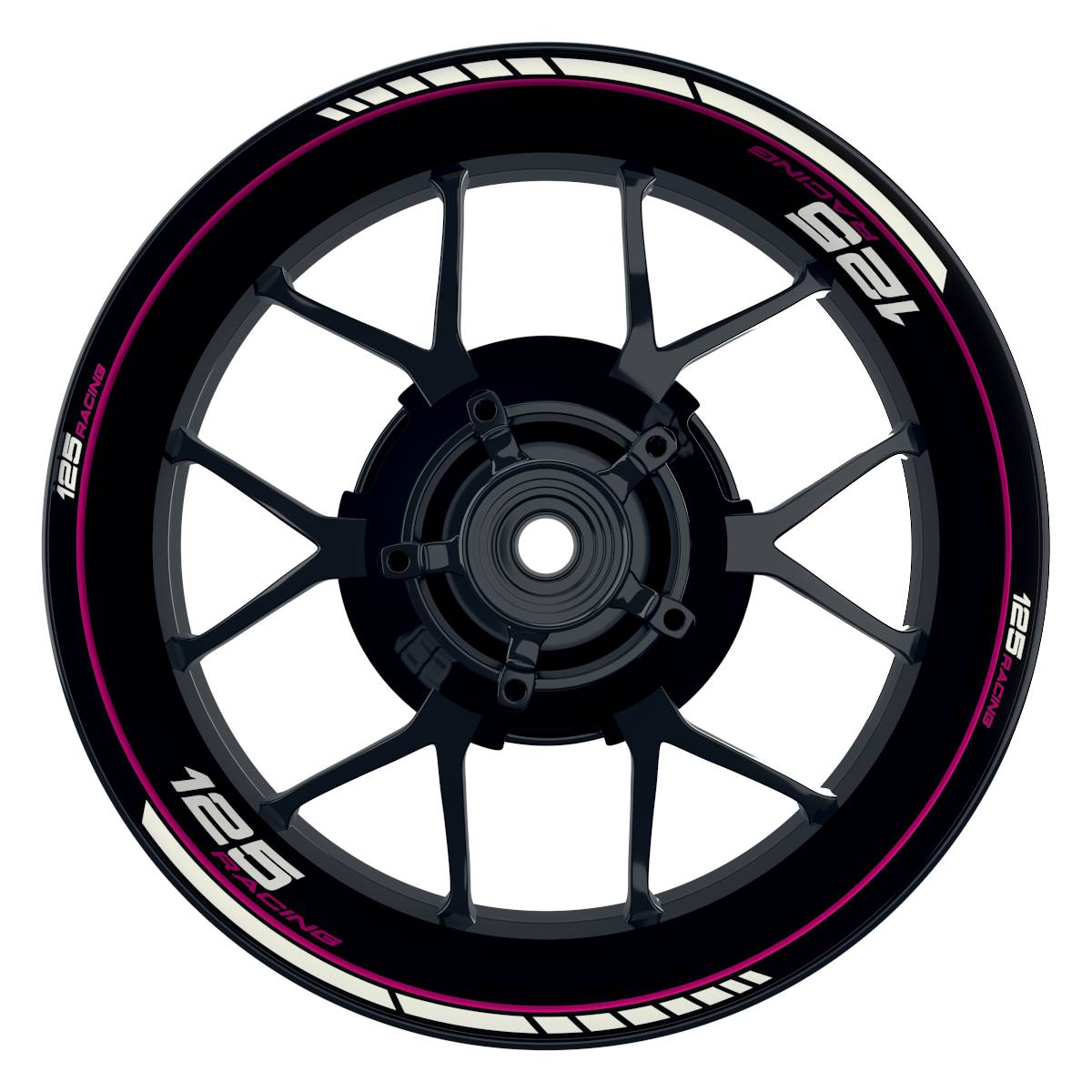 KTM 125RACING Clean schwarz pink Wheelsticker Felgenaufkleber