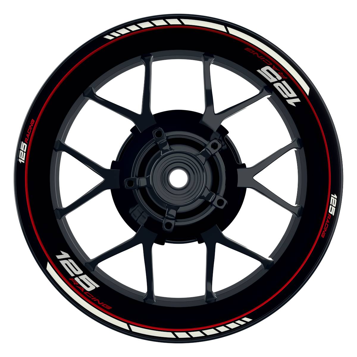 KTM 125RACING Clean schwarz rot Wheelsticker Felgenaufkleber