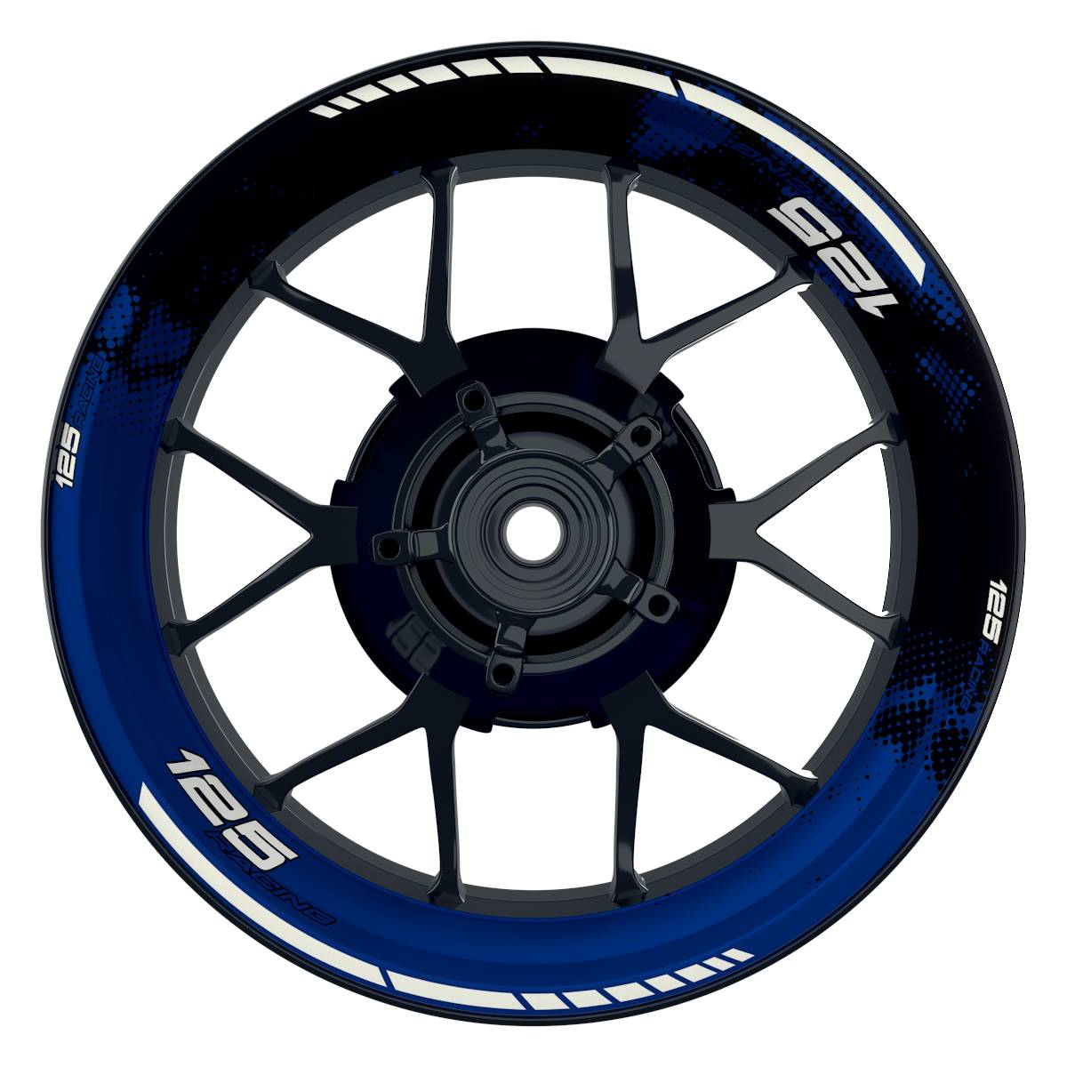 KTM 125RACING Dots schwarz blau Wheelsticker Felgenaufkleber