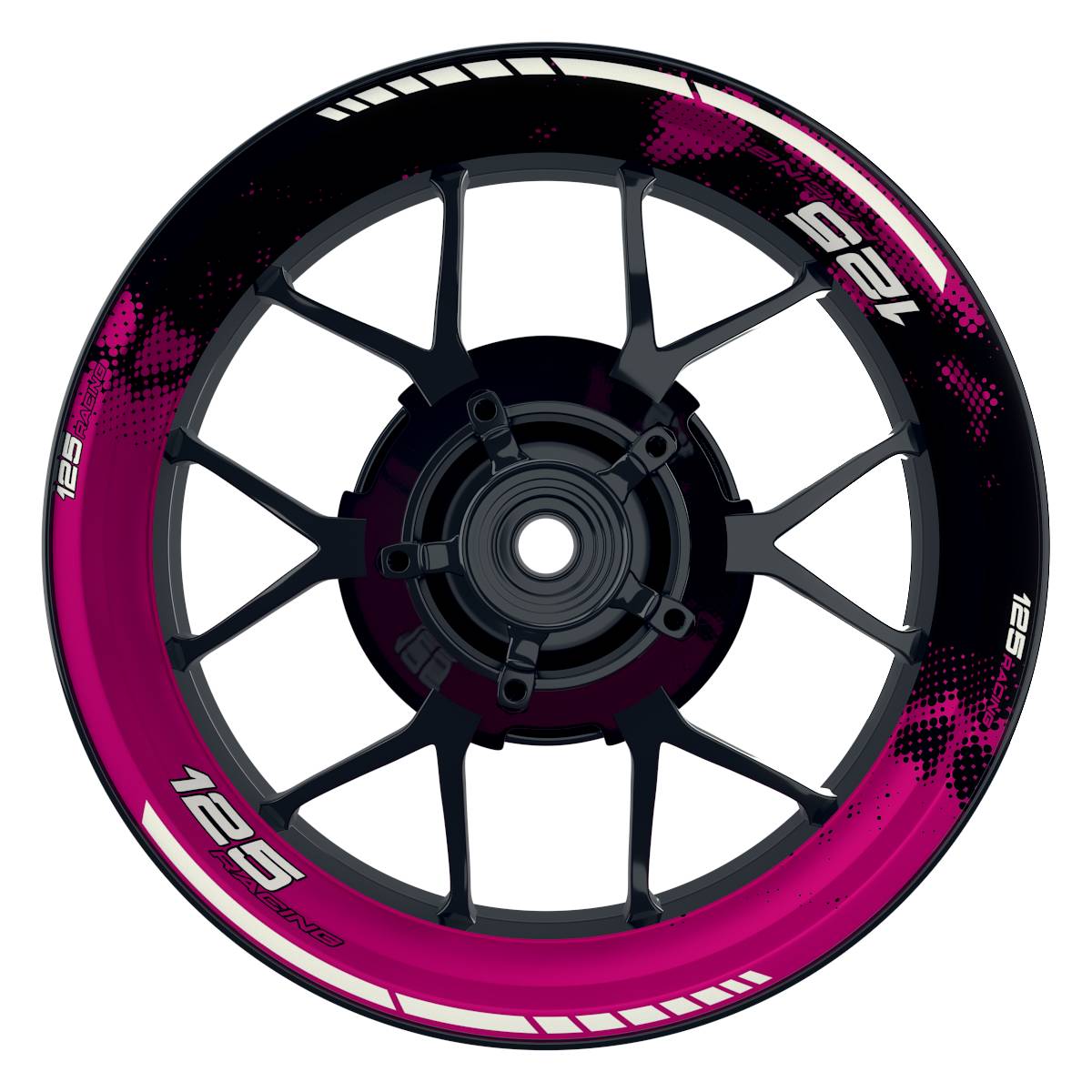 KTM 125RACING Dots schwarz pink Wheelsticker Felgenaufkleber