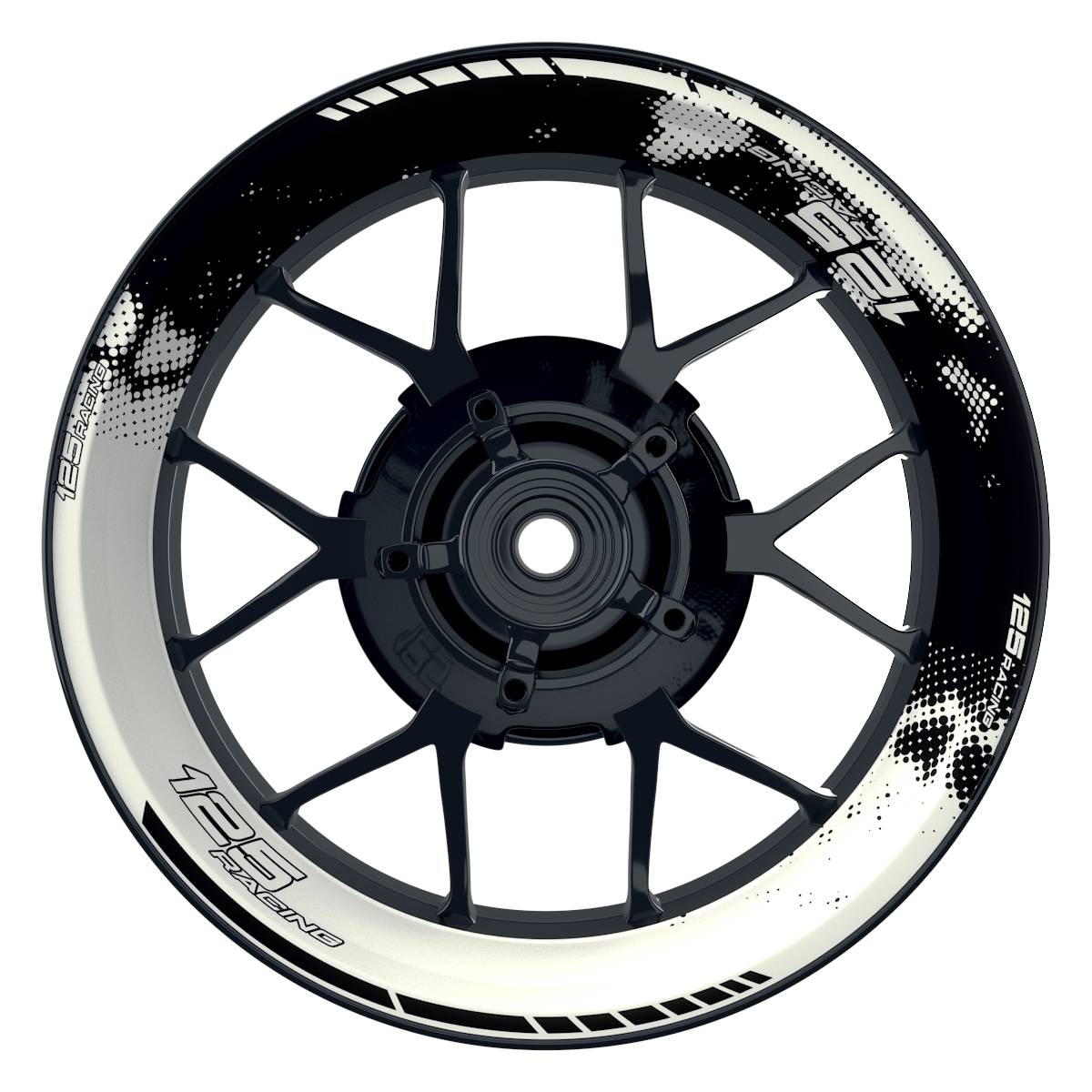 KTM 125RACING Dots schwarz weiss Wheelsticker Felgenaufkleber