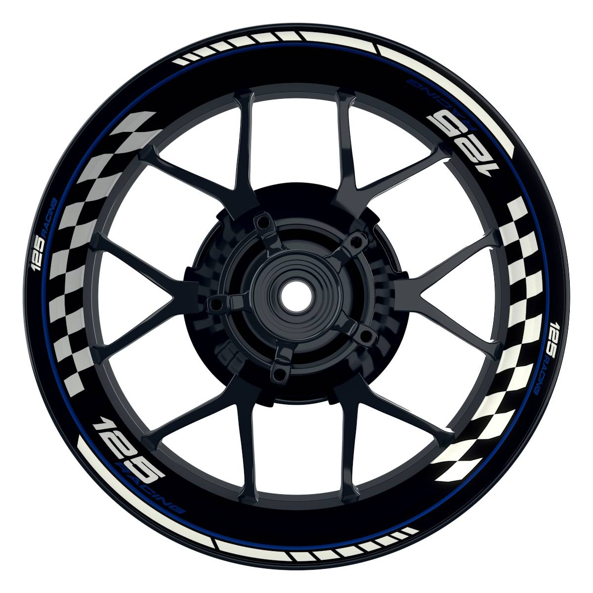 KTM 125RACING Grid schwarz blau Wheelsticker Felgenaufkleber