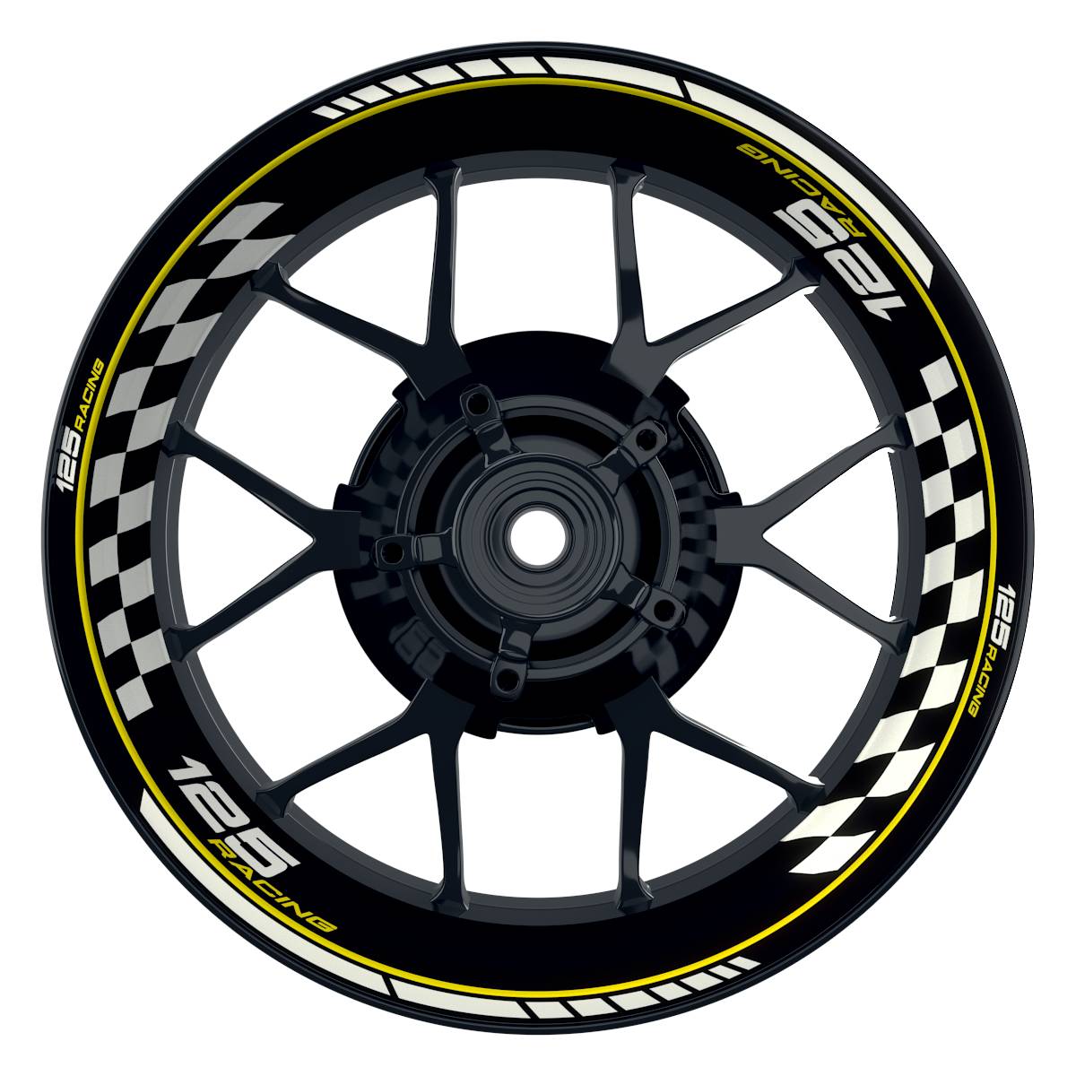 KTM 125RACING Grid schwarz gelb Wheelsticker Felgenaufkleber