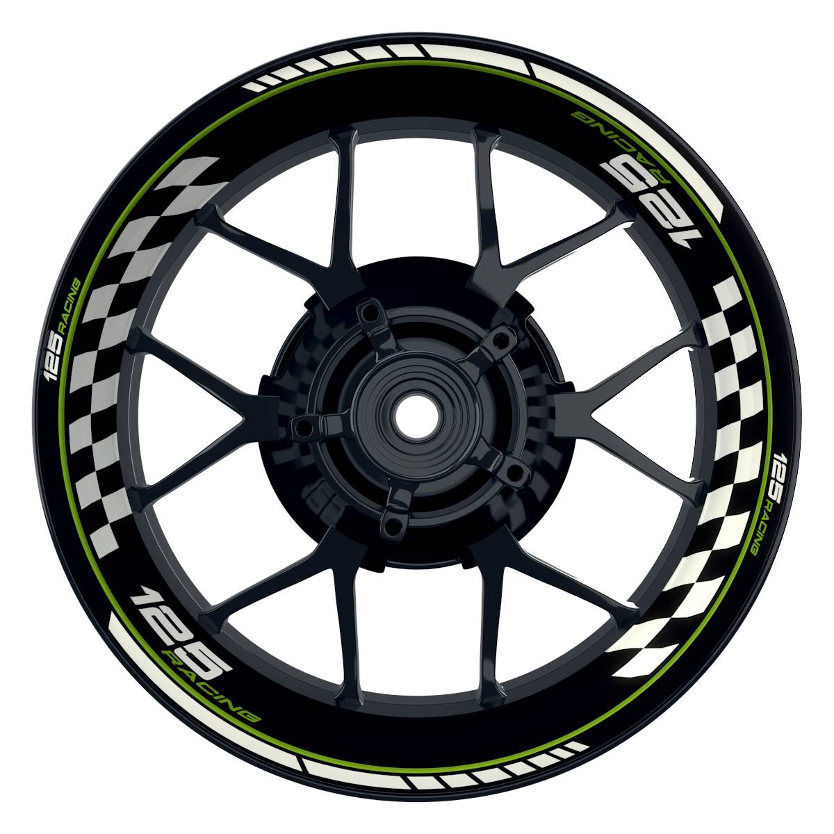 KTM 125RACING Grid schwarz gruen Wheelsticker Felgenaufkleber